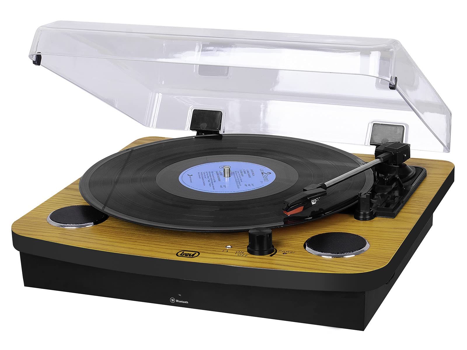 Giradischi Portatile DIGITNOW! 3 Velocità | Bluetooth, USB E SD, Radio FM, Altoparlanti Integrati, Vintage